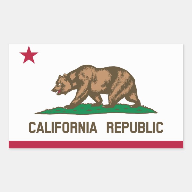 Kalifornien Flagga Rektangulärt Klistermärke (Framsida)