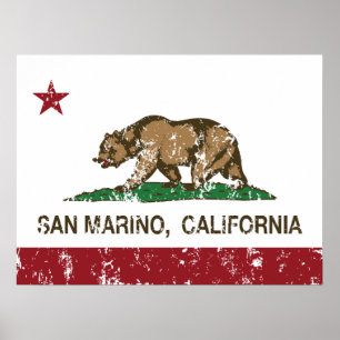 Kalifornien Flagga San Marino Poster