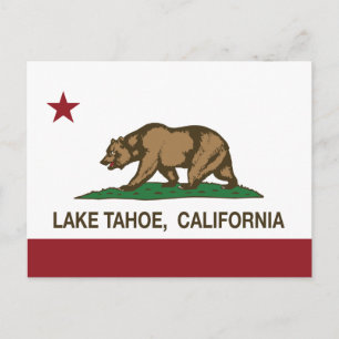 Kalifornien Flagga Sjö Tahoe Vykort