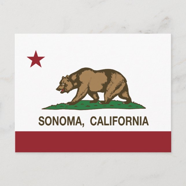 Kalifornien Flagga Sonoma Vykort (Framsida)