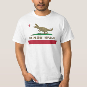 Kalifornien Flagga T-rex Dinosaur T Shirt