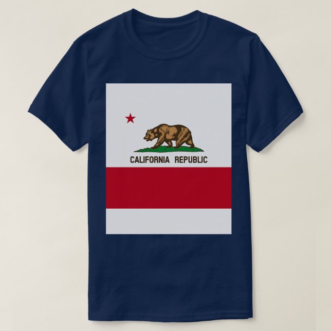 Kalifornien Flagga T Shirt (Design framsida)