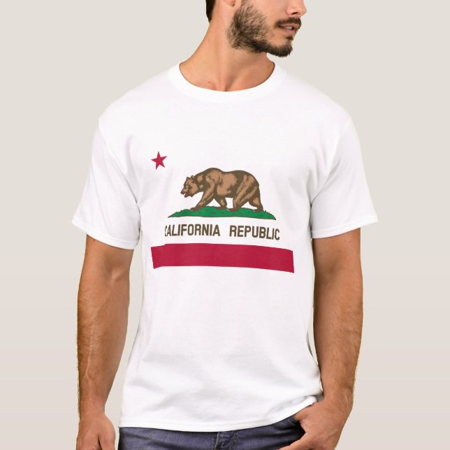 Kalifornien Flagga T Shirt (Framsida)