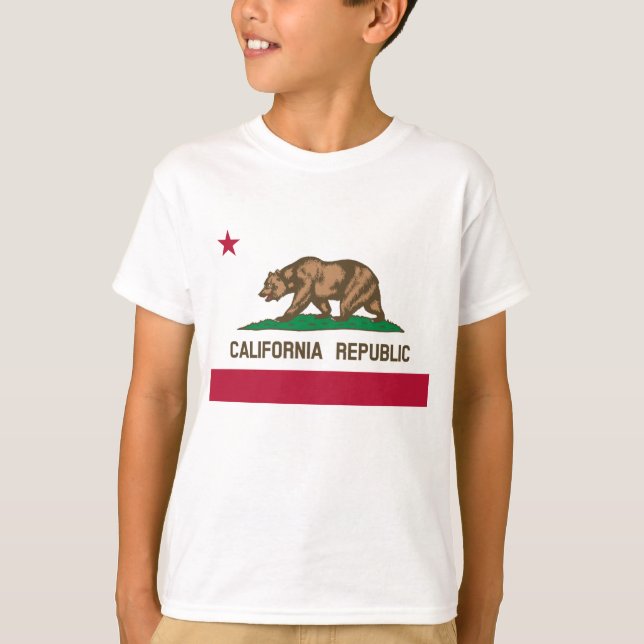 Kalifornien Flagga Tee Shirt (Framsida)