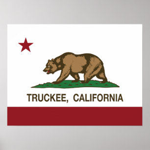 Kalifornien Flagga Truckee Poster
