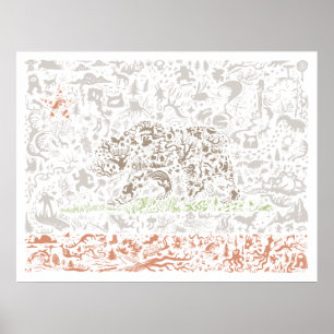 Kalifornien flaggaaffisch poster