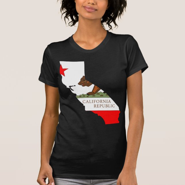Kalifornien flaggakarta t shirt (Framsida)