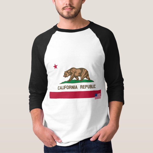 Kalifornien flaggaskjorta t shirt (Framsida)