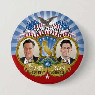 Kalifornien för Romney Ryan - Dubbla Photo Knapp