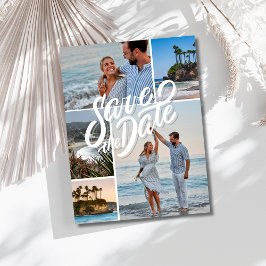 Kalifornien Foto Strandbröllop Spara Datum Meddelande Vykort