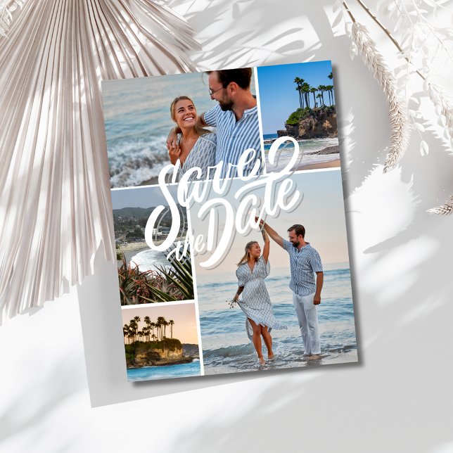 Kalifornien Foto Strandbröllop Spara Datum Meddelande Vykort (California Photo Beach Wedding Save the Date Announcement Postcard)
