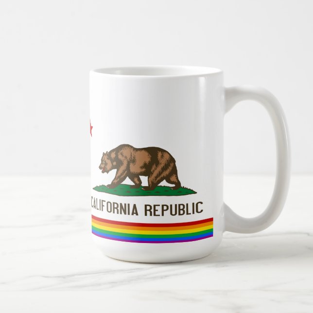 Kalifornien gay prideflagga kaffemugg (Höger)