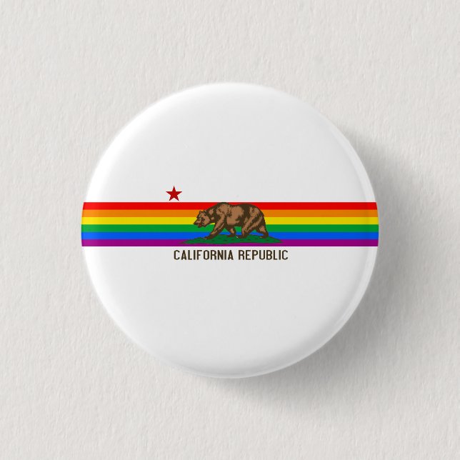 Kalifornien gay prideflagga knapp (Framsida)