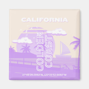 Kalifornien, Golden Kusten, Travel Art, Preppy Magnet