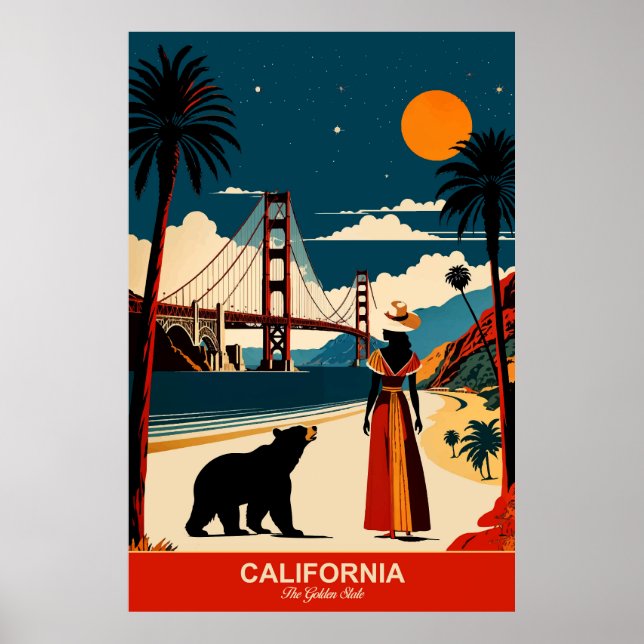 Kalifornien: Golden State Travel Poster (Framsidan)