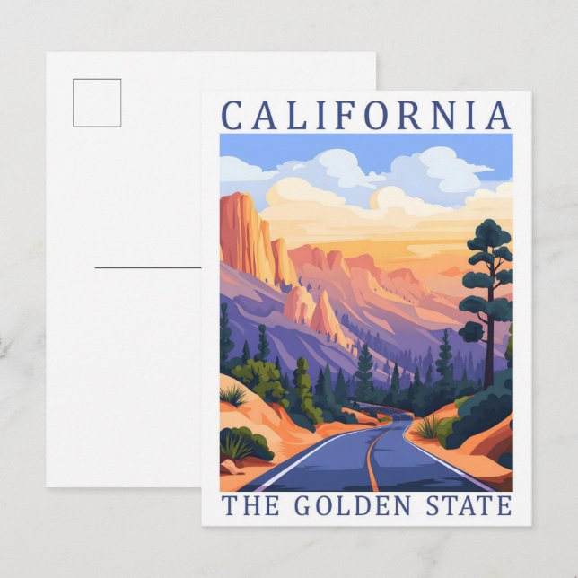 Kalifornien Golden State USA Travel Ställe Vykort (Fram/baksida)