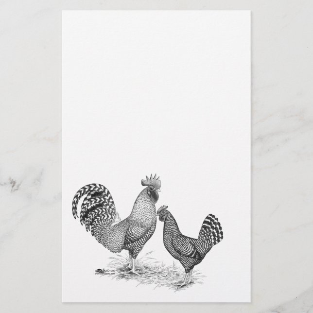 Kalifornien Grått Tupp och Hen Brevpapper (Framsida)