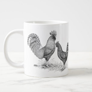 Kalifornien Grått Tupp och Hen Jumbo Mugg