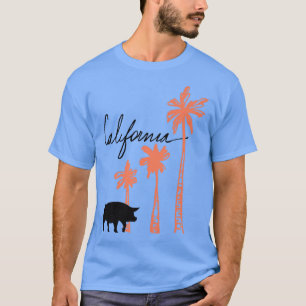 Kalifornien Grisar Hogs och Handflatan Träd Premiu T Shirt