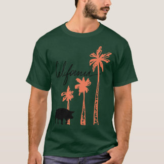 Kalifornien Grisar Hogs och Handflatan Träd Premiu T Shirt