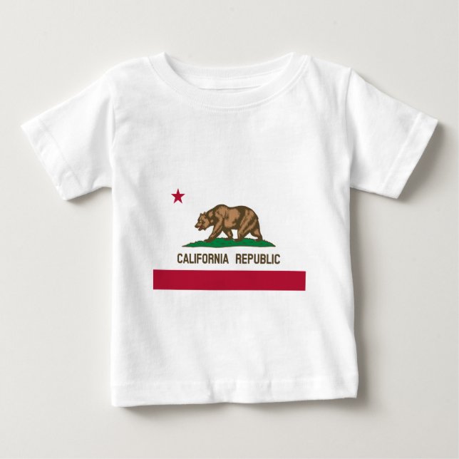 Kalifornien Grizzly Bear och Star T-shirt (Framsida)
