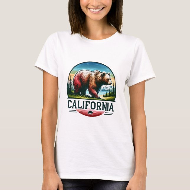 Kalifornien, Grizzly Bear T Shirt (Framsida)