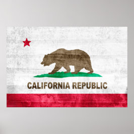 Kalifornien Grunge State Flaf Poster