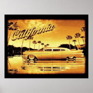 Kalifornien guld- limoaffisch poster