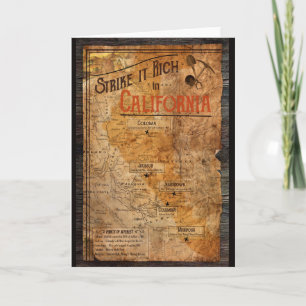Kalifornien Guld Rush Poster Anteckningskort