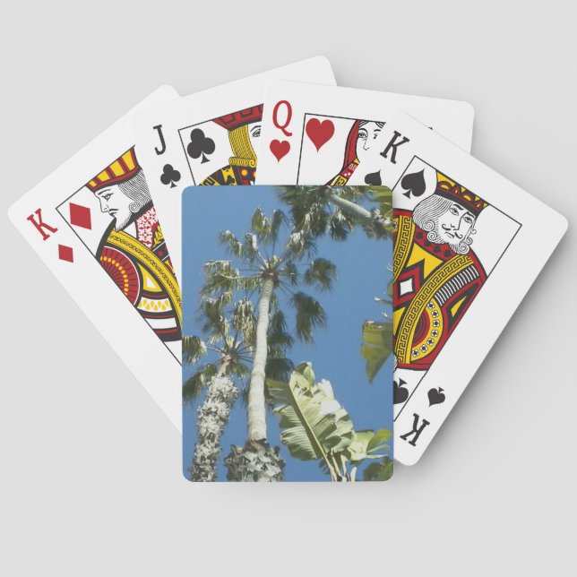 Kalifornien Handflatan Träd och Blå himmel Casinokort (Baksidan)