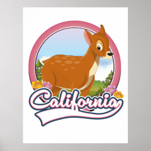 Kalifornien hjort semester logotyp poster