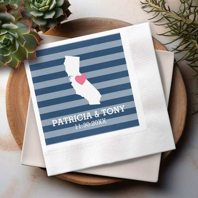 Kalifornien Home State Kärlek med Anpassningsbar H Pappersservett (Custom Napkin)