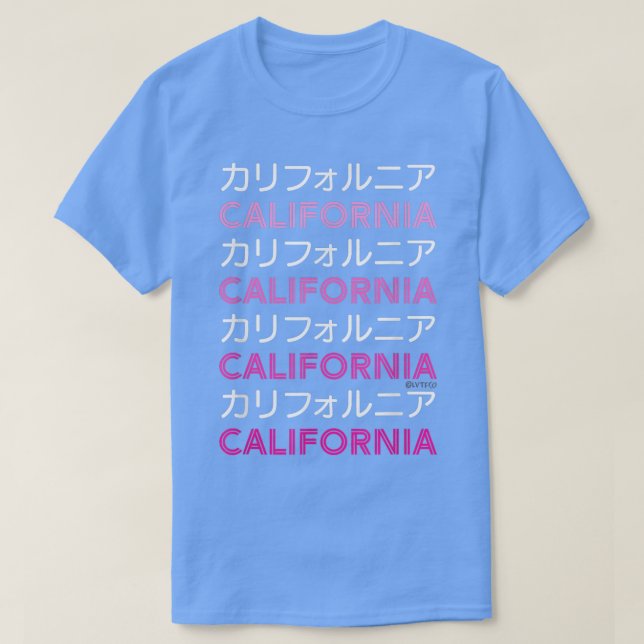 Kalifornien i japanska Katakana Ord minimalist T Shirt (Design framsida)