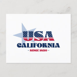 Kalifornien i rött, vitt och blått vykort