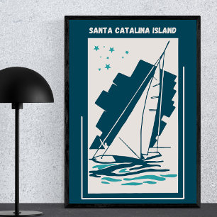 Kalifornien i Santa Catalina - Vintage Sailing Poster