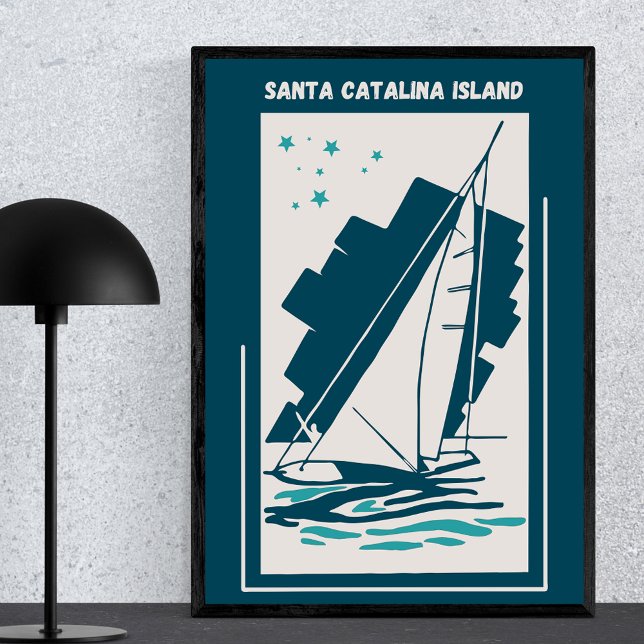 Kalifornien i Santa Catalina - Vintage Sailing Poster (Skapare uppladdad)