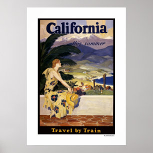 Kalifornien i sommar. Resor med Tåg Poster
