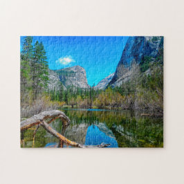 Kalifornien i spegel Sjö Yosemite. Pussel