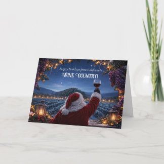 Kalifornien jul vin landsbygdsregion Santa Helgkort