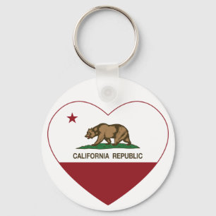 Kalifornien Kärlek California Heart Nyckelring
