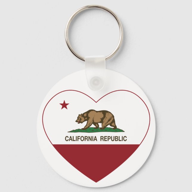 Kalifornien Kärlek California Heart Nyckelring (Framsida)