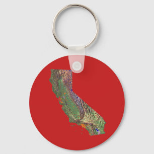 Kalifornien Karta Keychain Nyckelring