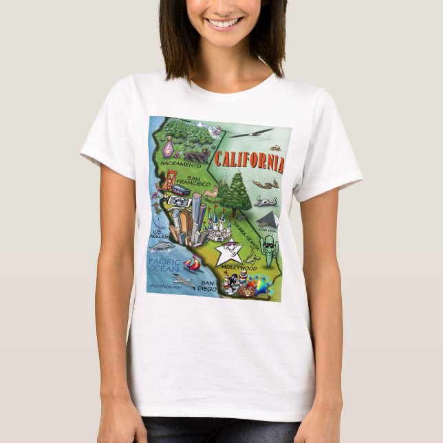 Kalifornien Karta T-shirt (Framsida)