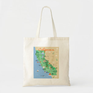 Kalifornien Karta Tote Bag Tygkasse
