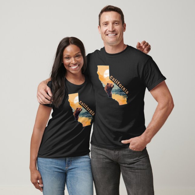 Kalifornien Kontur Björn Berg T Shirt (Unisex)