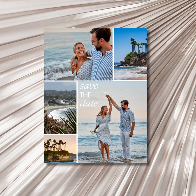 Kalifornien Kusten Beach Wedding Spara datum Meddelande Vykort (California Coast Beach Wedding Save the Date Postcard)