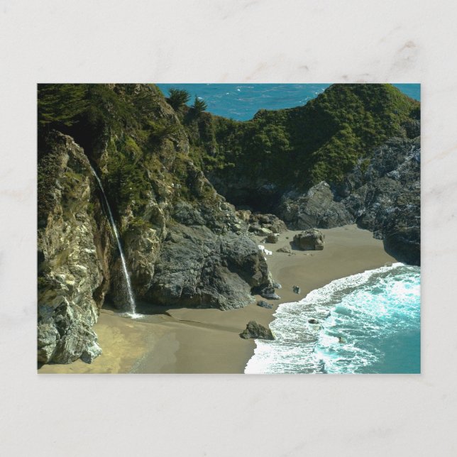 Kalifornien Kusten Waterfalls vykort (Framsida)