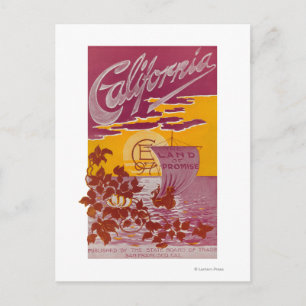 Kalifornien Land Promise Poster Vykort