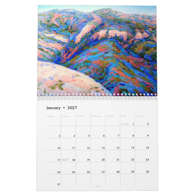 Kalifornien landskap 2013 vid Robin Purcell Kalender (Jan 2027)
