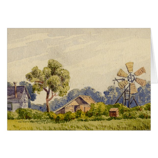 Kalifornien lantgård, nära Stockton Hälsningskort (Framsidan Horizontal)